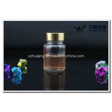 Transparent 50g Round Tablet Glass Bottles with Aluminum Cap